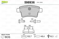 598936 VALEO - KLOCKI HAMULCOWE CITROEN C4 PICASSO 2.0 DIESEL 11/2009->9/20