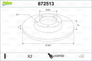 672513 VALEO - TARCZA HAM. MALOWANA FORD S-MAX 