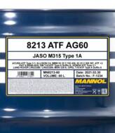 ATF AG60 60L MANNOL - OLEJ PRZEKŁ.ATF AG60 60L MANNOL  MN8213-60