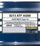 ATF AG60 208L MANNOL - OLEJ PRZEKŁ.ATF AG60 208L MANNOL  MN8213-DR