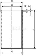 007WV4300 MAHLE - TULEJA CYLINDRA FIAT 