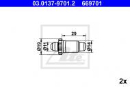 03.0137-9701.2 ATE - SAMOREGULATOR SZCZEK HAM.BMW 1 E81 04- 