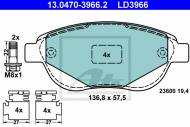 13.0470-3966.2 ATE - KLOCKI HAMULCOWE CERAMICZNE PEUGEOT 307 01-