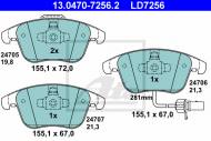 13.0470-7256.2 ATE - KLOCKI HAM.CERAMIC PRZÓD AUDI A4 B8 08- 