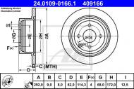 24.0109-0166.1 ATE - TARCZA HAM.TYŁ NISSAN CUBE 10- 