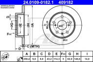 24.0109-0182.1 ATE - TARCZA HAM.TYŁ SUZUKI SX4 S-CROSS 13- 