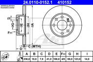 24.0110-0152.1 ATE - TARCZA HAMULCOWA OPEL CORSA  82-93, KADETT  79-92