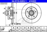 24.0110-0203.1 ATE - TARCZA HAM.TYŁ VW CORRADO 91- 