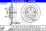 24.0110-0369.1 ATE - TARCZA HAM.TYŁ HYUNDAI I40 11- 