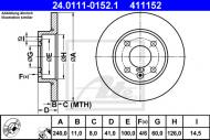 24.0111-0152.1 ATE - TARCZA HAM.PRZÓD OPEL CORSA C 00- -ABS 