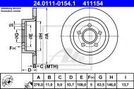 24.0111-0154.1 ATE - TARCZA HAM.TYŁ FORD TOURNEO CONNECT 02- 