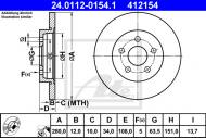 24.0112-0154.1 ATE - TARCZA HAM.TYŁ FORD MONDEO 00-07 