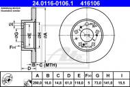 24.0116-0106.1 ATE - TARCZA HAMULCOWA FIAT DUCATO  86-94 MAXI 1,8T