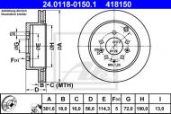 24.0118-0150.1 ATE - TARCZA HAM.TYŁ MAZDA CX-7 07- 