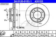 24.0120-0153.1 ATE - TARCZA HAMULCOWA TOYOTA LAND CRUISER  79-96 WEN.