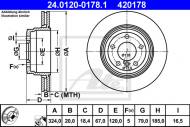 24.0120-0178.1 ATE - TARCZA HAM.TYŁ BMW 7 E65/E66 01-08 