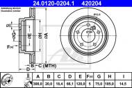 24.0120-0204.1 ATE - TARCZA HAM.TYŁ BMW 3 E90 06- 