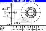 24.0122-0109.1 ATE - TARCZA HAMULCOWA OPEL MONZA  78-84 