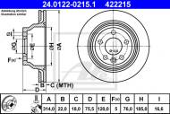 24.0122-0215.1 ATE - TARCZA HAM.TYŁ VW T5 03- 