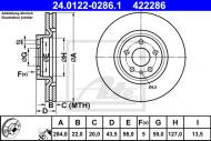 24.0122-0286.1 ATE - TARCZA HAM.PRZÓD FIAT 500L 12- 