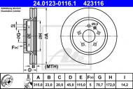 24.0123-0116.1 ATE - TARCZA HAM.TYŁ OPEL ZAFIRA III 11- 