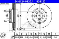 24.0124-0120.1 ATE - TARCZA HAM.PRZÓD FORD MONDEO 93-00 