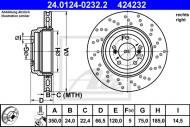 24.0124-0232.2 ATE - TARCZA HAMULCOWA BMW 3 E90  07-11 PT M3 