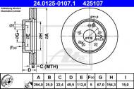 24.0125-0107.1 ATE - TARCZA HAM.PRZÓD MERCEDES W124 92- 