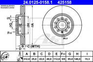 24.0125-0158.1 ATE - TARCZA HAM. VW GOLF V 03- 