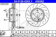 24.0128-0262.1 ATE - TARCZA HAM.PRZÓD MERCEDES B W246 11- 