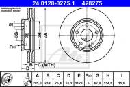 24.0128-0275.1 ATE - TARCZA HAM.PRZÓD MERCEDES A W176 11- 