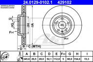 24.0129-0102.1 ATE - TARCZA HAM.PRZÓD AUDI A5 07- 