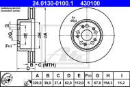 24.0130-0100.1 ATE - TARCZA HAM.PRZÓD MERCEDES S W140 91-98 