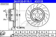 24.0132-0115.1 ATE - TARCZA HAM.PRZÓD MERCEDES S W220 98-05 