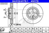 24.0132-0178.1 ATE - TARCZA HAM.PRZÓD MERCEDES M W166 11- 