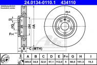 24.0134-0110.1 ATE - TARCZA HAM.PRZÓD AUDI A4 15- 