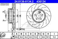 24.0136-0134.2 ATE - 2-PIECE BRAKE DISC 