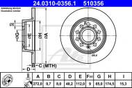 24.0310-0356.1 ATE - TARCZA HAM.TYŁ POWER DISC VW GOLF VI 08-