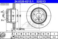 24.0320-0213.1 ATE - TARCZA HAM.TYŁ POWER DISC BMW 5 E60 -10 