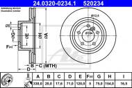 24.0320-0234.1 ATE - TARCZA HAM.TYŁ POWER DISC BMW X3 F25 10-