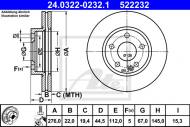 24.0322-0232.1 ATE - TARCZA HAM.PRZÓD POWER DISC MERC.A W169 