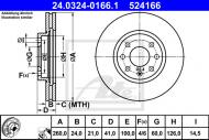 24.0324-0166.1 ATE - TARCZA HAM.PRZÓD POWER DISC CORSA C 00- 