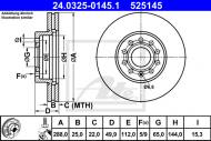 24.0325-0145.1 ATE - TARCZA HAM.PRZÓD POWER DISC GOLF V 03- 