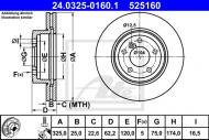 24.0325-0160.1 ATE - TARCZA HAM.PRZÓD POWER DISC BMW X3 E83 