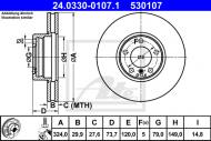 24.0330-0107.1 ATE - TARCZA HAM.PRZÓD POWER DISC BMW 5 E39-03