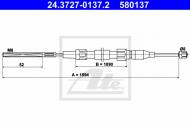 24.3727-0137.2 ATE - LINKA HAMULCA RĘCZNEGO VW POLO  84-94 PRZÓD