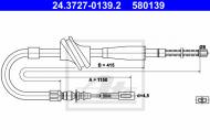 24.3727-0139.2 ATE - LINKA HAMULCA RĘCZNEGO AUDI 80  78-87 PRAWY TYŁ