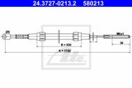 24.3727-0213.2 ATE - LINKA HAMULCA RĘCZNEGO BMW 3 E30  82-93 