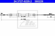 24.3727-0229.2 ATE - LINKA HAMULCA RĘCZNEGO BMW Z3 E36  97-00