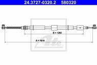 24.3727-0320.2 ATE - LINKA HAMULCA RĘCZNEGO CITROEN ZX KOMBI 96-97 LT